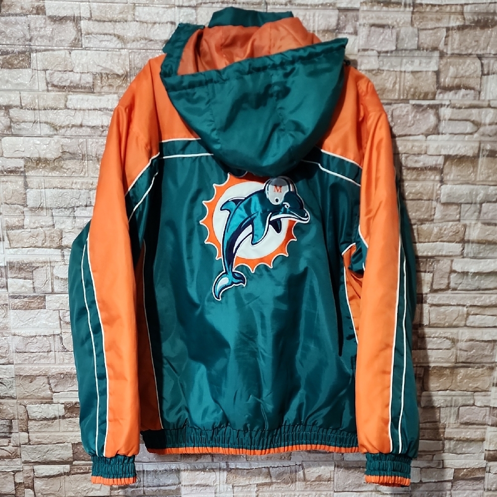 Miami  Dolphin NFL Full Zip Hoodie Green and Orange Jacket
